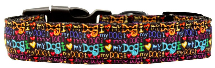 I Love My Dog Nylon Dog Collar Medium